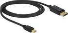 Kabel Delock mini DisplayPort - DisplayPort M/M 1 m Black (4043619849277) - obraz 1