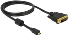 Кабель адаптер Delock HDMI - DVI-D M/M 1.5 м Black (4043619856534) - зображення 1