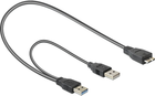 Кабель Delock 2 x USB Type-A - micro-USB M/M 0.6 м Black (4043619829095) - зображення 1