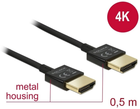 Kabel Delock HDMI A - HDMI A M/M 0.5 m Black (4043619847860) - obraz 1