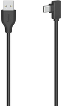 Kabel kątowy Hama USB Type-A - USB Type-C M/M 0.75 m Black (4047443443922) - obraz 1