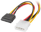 Kabel zasilający Lanberg Molex - 2 x SATA M/F 0.15 m Multicolor (5901969413229)