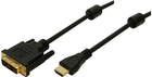 Kabel LogiLink HDMI - DVI-D M/M 5 m Black (4260113567135) - obraz 1