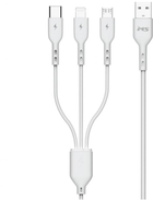 Kabel MS USB Type-A - USB Type-C + Lightning + micro-USB M/M 1 m White (3856005187188) - obraz 1
