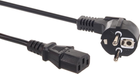 Kabel zasilający Maclean IEC-C13 - Schuko 1.5 m Black (5902211100782) - obraz 1