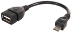 Kabel adapter Maclean USB Type-A - micro-USB 0.15 m Black (5902211100850) - obraz 1