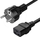 Kabel zasilający Manhattan CEE7/7 - IEC-C19 2.5 m Black (766623302821) - obraz 1