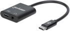 Кабель адаптер Manhattan USB Type-C - miniJack 3.5 мм M/M 3.5 м Black (766623153355) - зображення 1