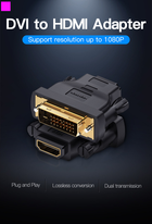 Adapter Vention HDMI F - DVI m Black (6922794737945) - obraz 2
