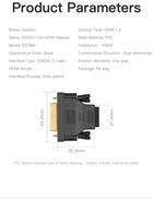Adapter Vention HDMI F - DVI m Black (6922794737945) - obraz 7