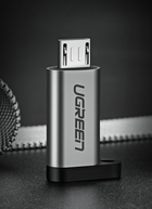 Adapter Ugreen US282 USB Type-C Female to micro-USB Male Adapter Gray (6957303855902) - obraz 9