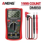 Мультиметр цифровий ANENG DM850, 1999 counts, вимірювання AC/DC, температури, прозвонка, тест діодів, червоний