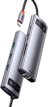 USB Hub Baseus CAHUB-CV0G Metal Gleam Series 8-in-1 Multifunctional Type-C Gray (CAHUB-CV0G) - obraz 5