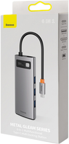 USB Hub Baseus CAHUB-CW0G Metal Gleam Series 6-in-1 Multifunctional Type-C Gray (CAHUB-CW0G) - obraz 6