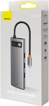 USB Hub Baseus CAHUB-CV0G Metal Gleam Series 8-in-1 Multifunctional Type-C Gray (CAHUB-CV0G) - obraz 7
