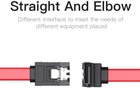 Kabel Vention SATA 3.0 7-pin F / F 0.5 m L-Konektor Black-Red (6922794733916) - obraz 4
