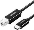 Kabel Ugreen US241 USB Type-C 2.0 to USB Type-B 2.0 Print Cable 2 m Black (6957303854462) - obraz 1