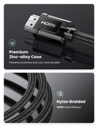 Kabel Ugreen HD135 8K HDMI m / m Round Cable with Braided 2 m Gray (6957303873210) - obraz 5