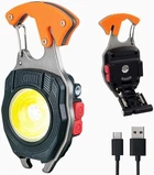 Акумуляторний LED ліхтарик W5147 з Type-C (7 режимів, прикурювач, карабін, ніж, магніт)