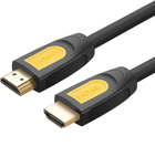 Kabel Ugreen HD101 HDMI Round Cable 1.5 m Yellow / Black (6957303811281) - obraz 1