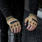 Тактичні Військові Рукавички Без Пальців Для Військових з накладками Койот Tactical Gloves PRO Coyot L Безпалі Армійські Штурмові - зображення 5