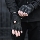 Тактические Военные Перчатки Без Пальцев Для Военных с накладками Черные Tactical Gloves PRO Black L Беспалые Армейские Штурмовые - изображение 7