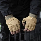 Тактичні Військові Рукавички Без Пальців Для Військових Койот Tactical Gloves PRO Coyot L Безпалі Армійські Штурмові - зображення 13