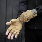 Тактичні Військові Рукавички Без Пальців Для Військових Койот Tactical Gloves PRO Coyot L Безпалі Армійські Штурмові - зображення 14
