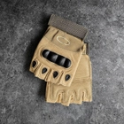 Тактичні Військові Рукавички Без Пальців Для Військових з накладками Койот Tactical Gloves PRO Coyot M Безпалі Армійські Штурмові - зображення 8