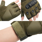 Тактичні Військові Рукавички Без Пальців Для Військових з накладками Олива Tactical Gloves PRO Olive M Безпалі Армійські Штурмові - зображення 15