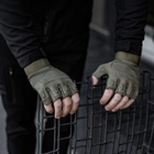 Тактические Военные Перчатки Без Пальцев Для Военных Хаки Tactical Gloves PRO Olive M Беспалые Армейские Штурмовые - изображение 6