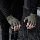 Тактичні Військові Рукавички Без Пальців Для Військових Хакі Tactical Gloves PRO Olive M Безпалі Армійські Штурмові - зображення 13