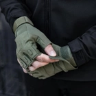 Тактические Военные Перчатки Без Пальцев Для Военных Хаки Tactical Gloves PRO Olive M Беспалые Армейские Штурмовые - изображение 15