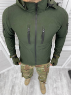 Куртка L тактична ML - 517 Оливкова, демісезонна флісова для військових софтшелл з капюшоном - зображення 2