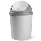 Ведро для мусора на 5л круглое MVM с крышкой 320x200x200мм пластик серое BIN-10 5L GRAY