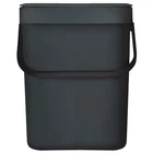 Ведро для мусора на 5л прямоугольное MVM с крышкой 245x175x210мм пластик черное BIN-11 5L ANTHRACITE