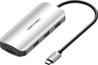 USB-хаб Vention USB 3.1 Type-C HDMI / VGA / USB 3.0 x 3 / PD 100 Вт Hub 6-in-1 (6922794754751) - зображення 1