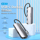 USB-хаб Vention USB 3.1 Type-C HDMI / USB 3.0 x 3 / RJ-45 / PD 100 Вт Hub 6-in-1 (6922794754737) - зображення 3