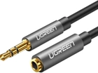 Kabel Ugreen AV118 3.5 mm Male to 3.5 mm Female 1.5 m Gray (6957303815937) - obraz 1