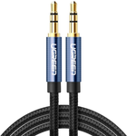 Kabel Ugreen AV112 3.5 mm Male to 3.5 mm Male Cable Gold Plated Metal Case with Braid 2 m Blue (6957303816873) - obraz 1