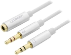 Kabel Ugreen AV140 AUX 3.5 mm TRRS-TRSx2 M / M 20 cm ABS Case White (6957303828975) - obraz 3