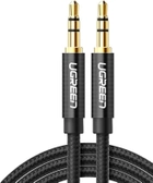 Kabel Ugreen AV112 3.5 mm Male to 3.5 mm Male Cable Gold Plated Metal Case with Braid 2 m Black (6957303853632) - obraz 1
