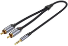 Kabel Vention AUX 3.5 mm m – 2 x RCA m 1.5 m Black (6922794751453) - obraz 1