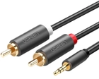 Kabel Ugreen AV102 AUX 3.5 mm TRS-RCAx2 M / M 3.0 m Black (6957303815128) - obraz 1
