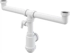 Сифон для сдвоенной мойки ALCA PLAST A448P-DN50/40 с накидными гайками 6/4" (8594045937848)