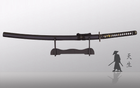 Самурайский меч Катана DARK RIKUGUN KATANA на Подставке - изображение 1