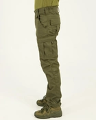Штани чоловічі повсякденні хакі з кишенями та утяжками під коліном 58 - зображення 3