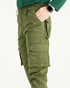 Брюки мужские Карго повседневные с карманами, ткань канвас цвет олива, 48 - изображение 6