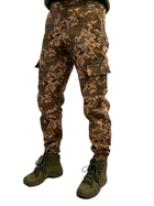 Чоловічі штани утеплені джогери яструби на флісі, піксель, пояс на резинці, XL - зображення 5