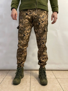 Чоловічі штани утеплені джогери яструби на флісі, піксель, пояс на резинці, XL - зображення 7